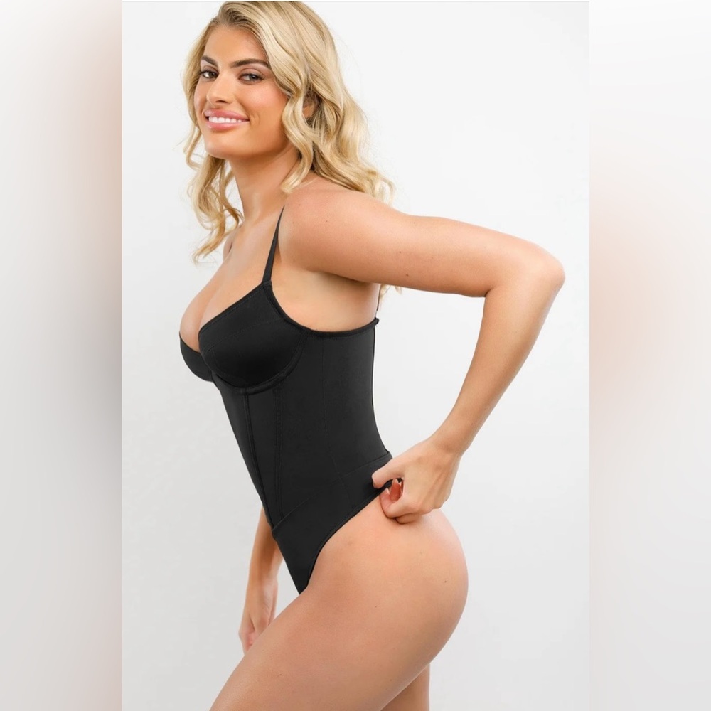Popilush Shapewear Hourglass Corset Thong Bodysuit - Picture 3 of 7